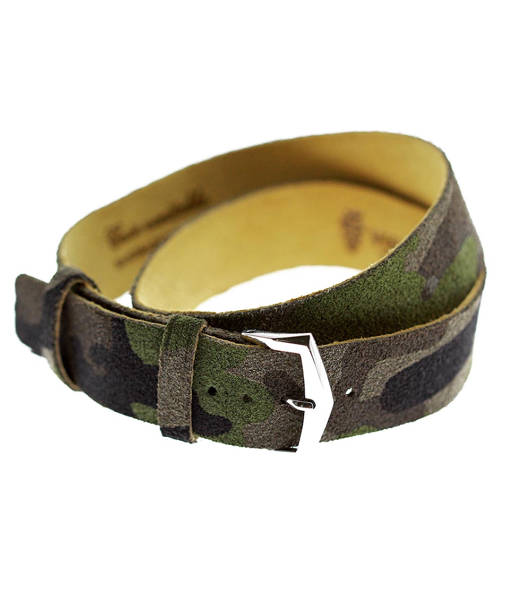 Exclusive Double tour wrist bracelet in Camouflage Suede leather