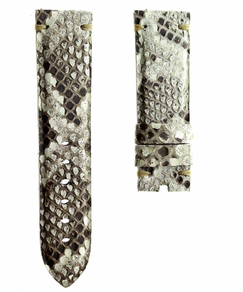 Beige Roccia Exotic Python leather strap Panerai style