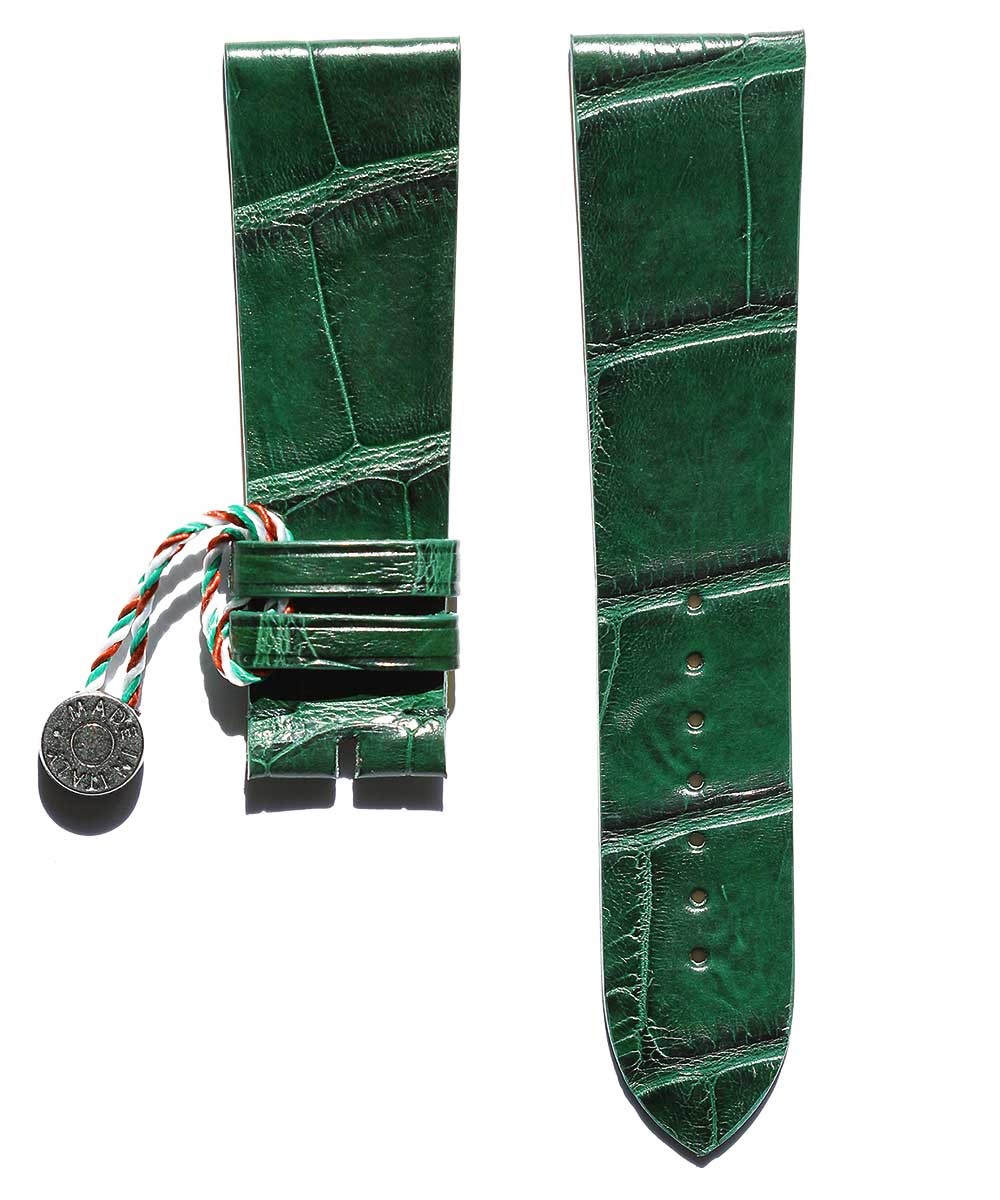 Emerald Green Alligator Leather Strap 24mm General Style