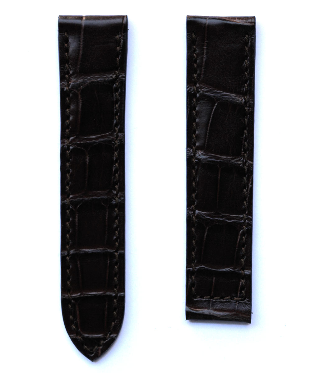 Must de Cartier style strap in Brown Alligator leather