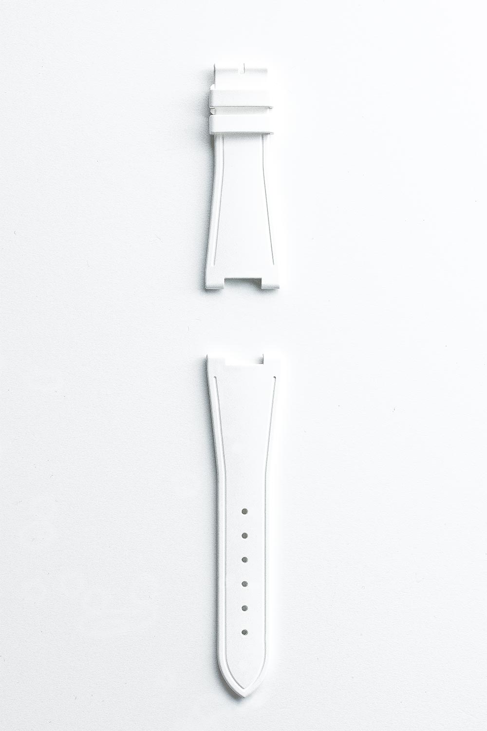 WHITE rubber strap for NAUTILUS / PATEK PHILIPPE / No Stitching