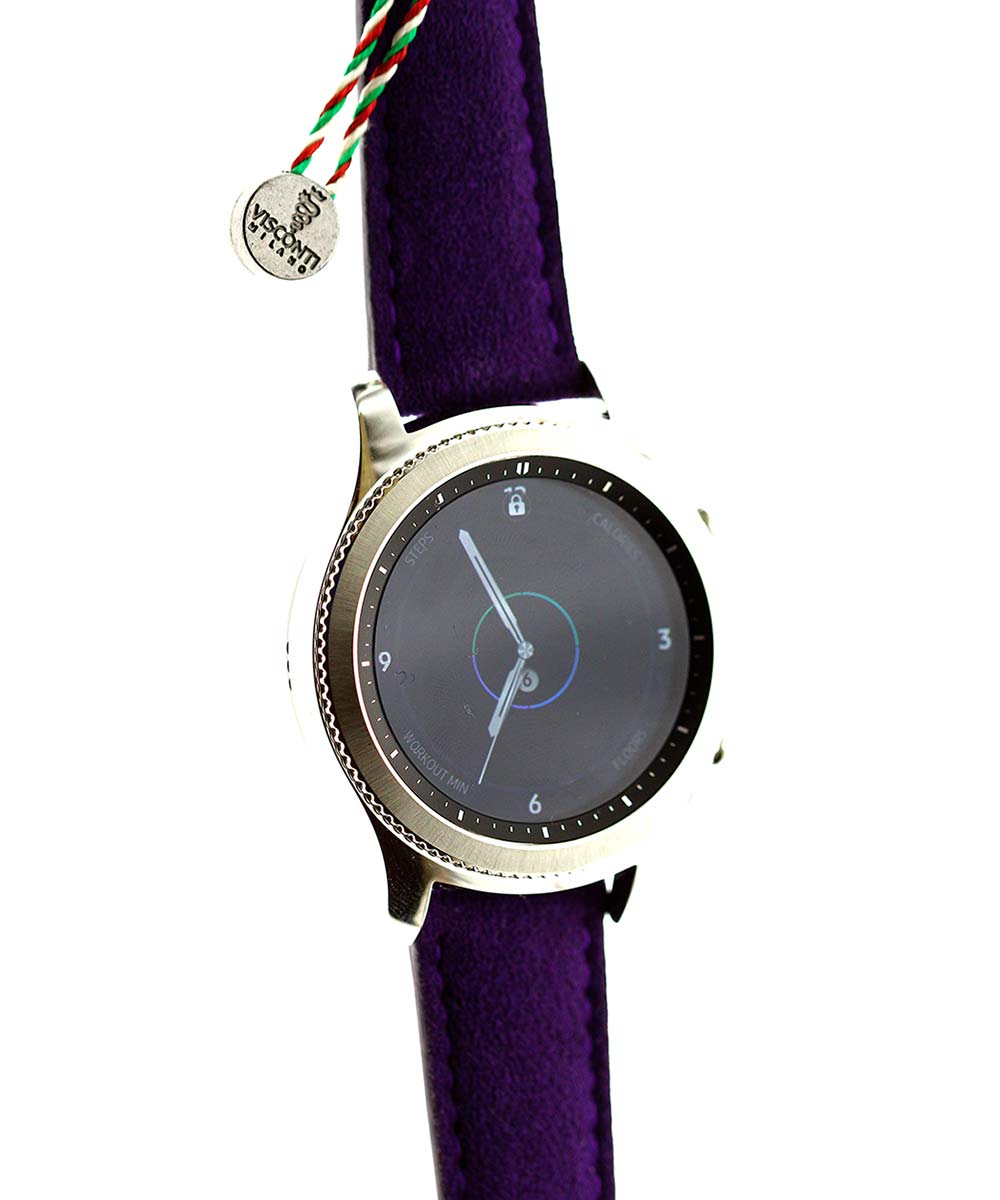 Violet Alcantara strap 22mm / Samsung Galaxy Smart Watch style