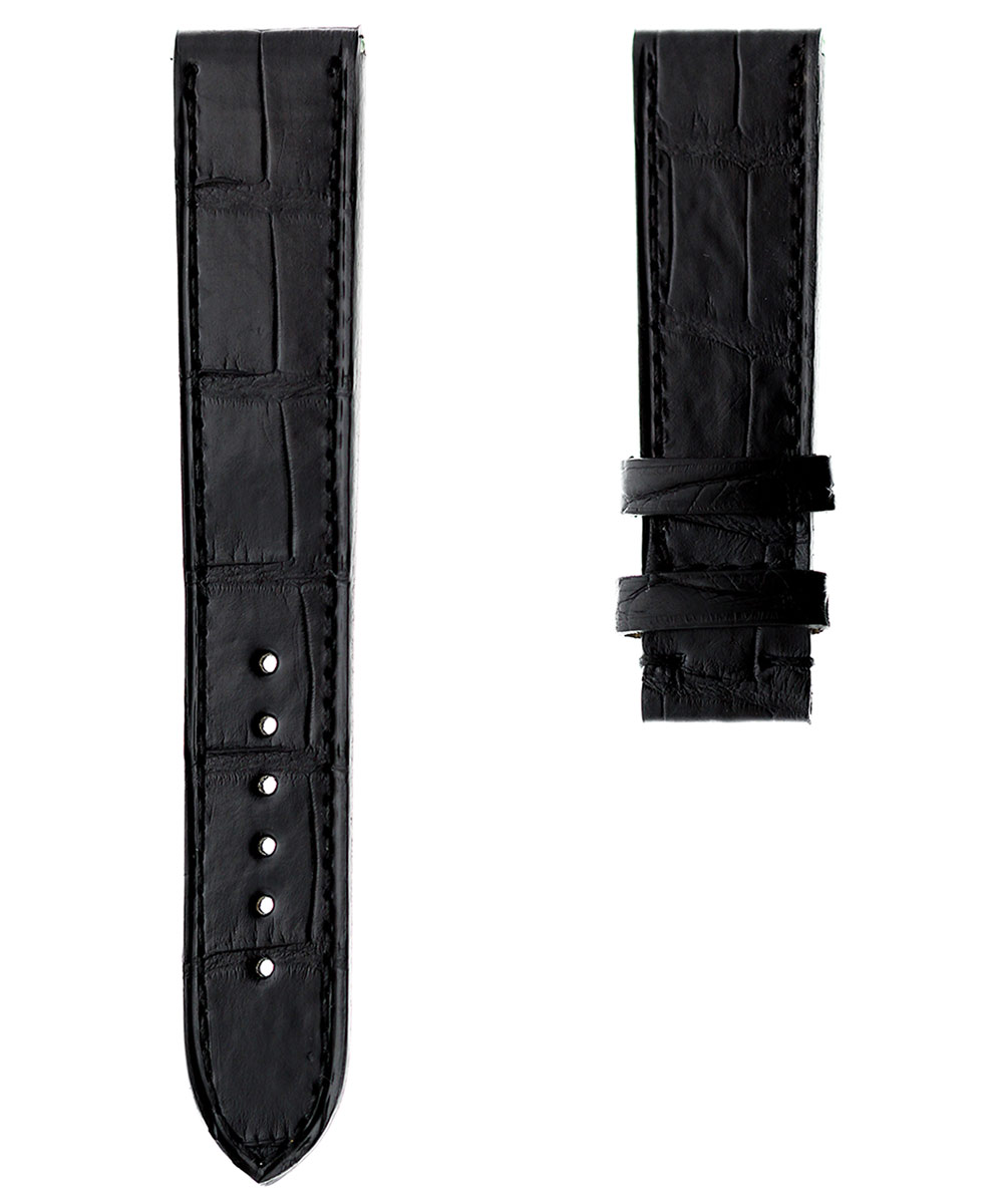 Black Matte Alligator strap 19mm