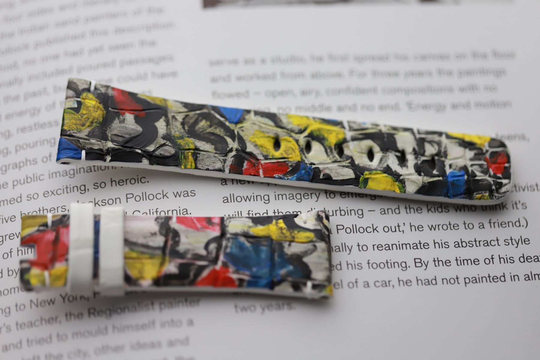 ART Affection: Hand-Painted Band for Apple Watch Inspired by Pollock's Summertime n. 9