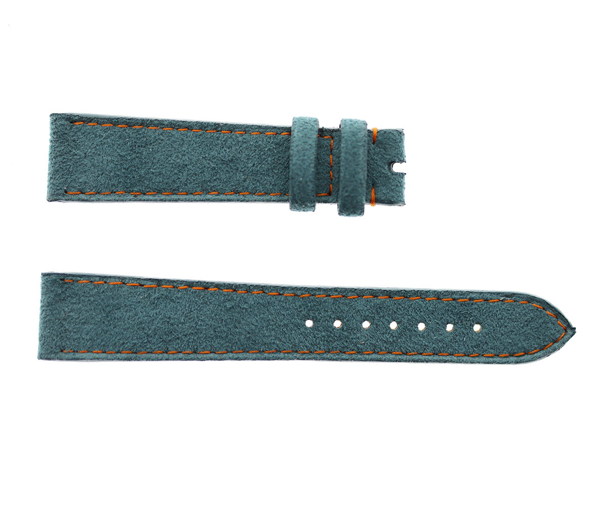 Rolex Precision style Custom Strap 19mm in Indigo Blue Alcantara