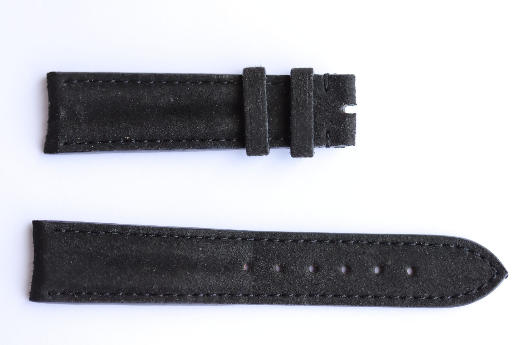 Black Alcantara® Two spines strap 20mm for Omega Speedmaster ' 57 clasp