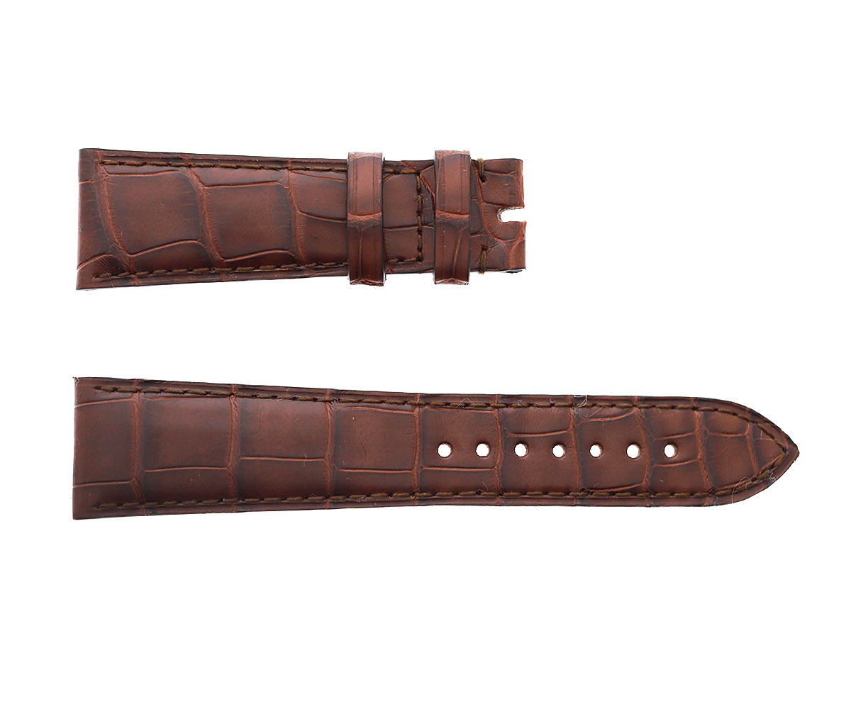 Brown Alligator Leather strap 22mm IWC Portofino style