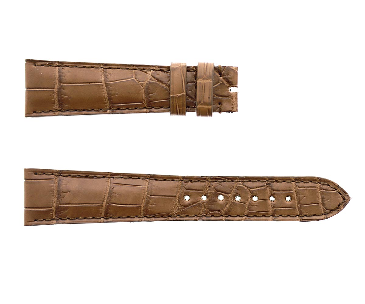 Custom made Cappuccino Brown Alligator leather strap 20x16mm