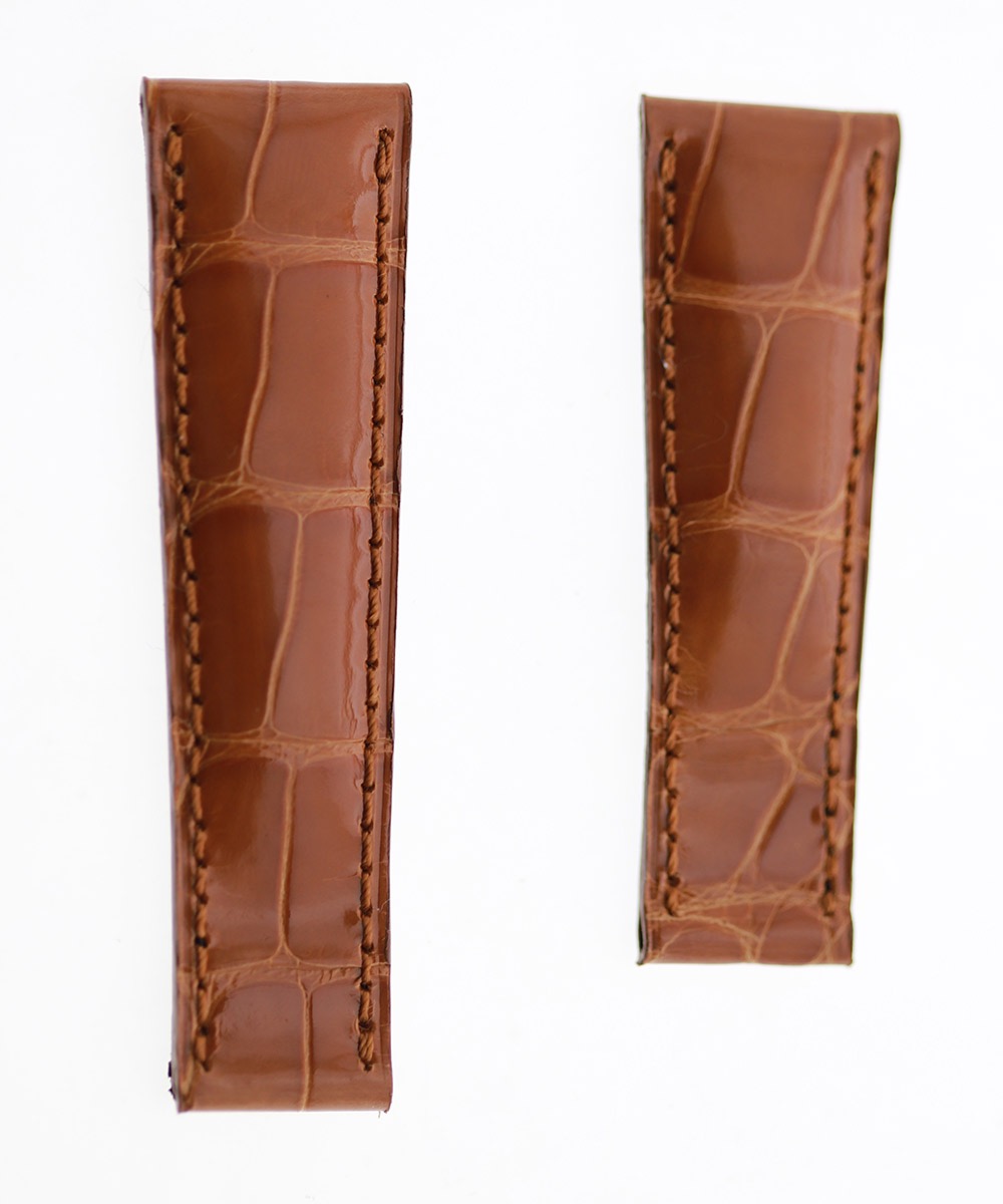 Shiny Honey Alligator leather strap for Rolex Daytona