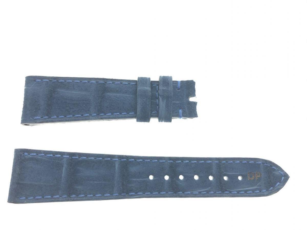 Blue Nubuck Alligator leather strap 20mm