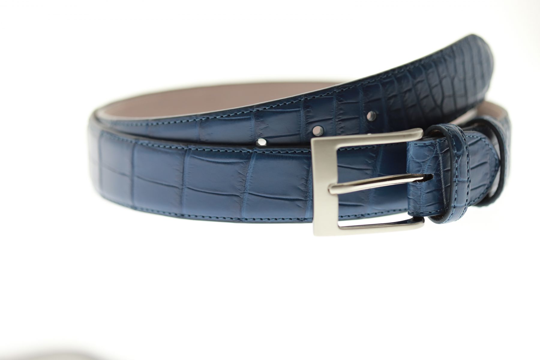 Blue Jeans Belt in Matte Alligator Leather