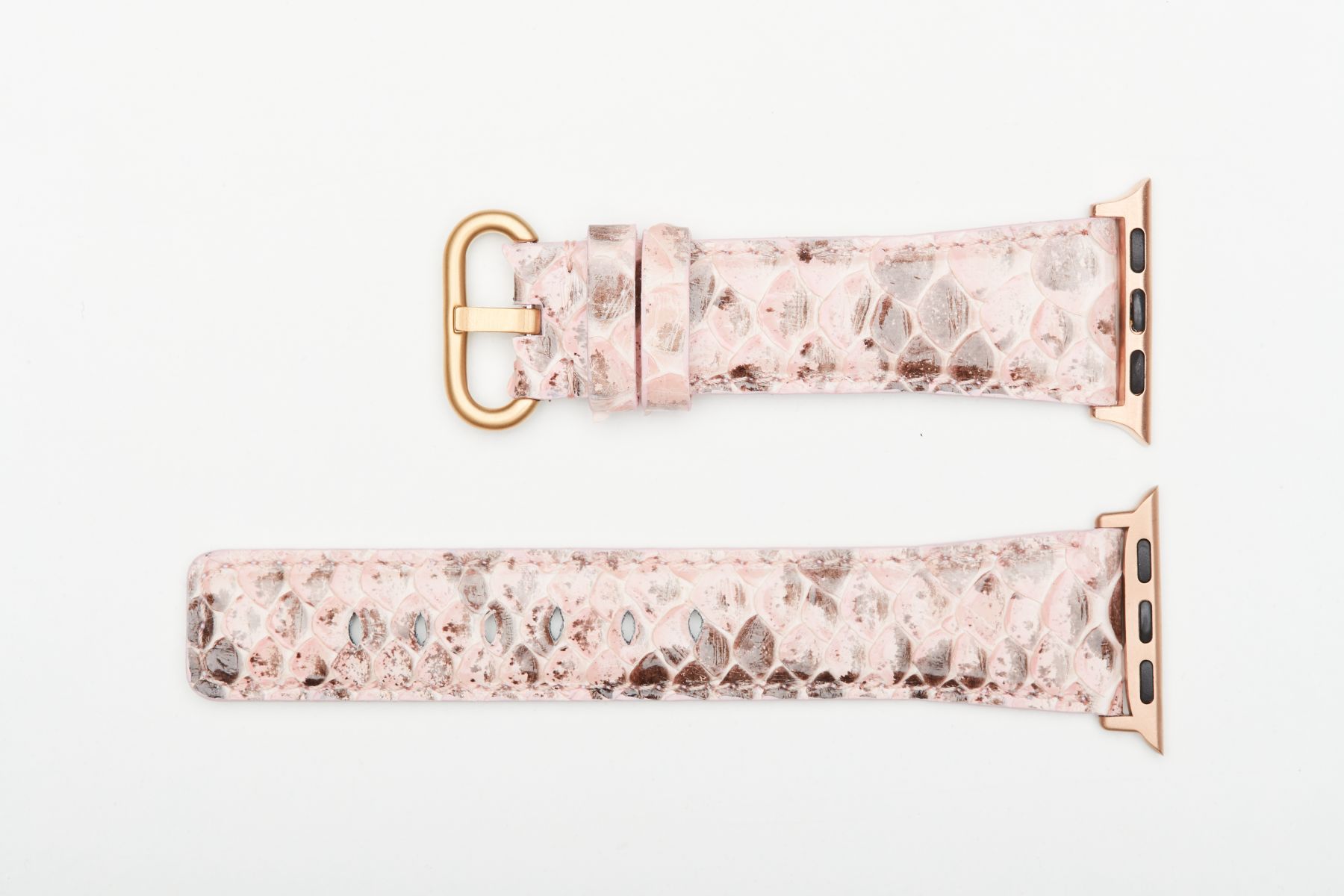 Genuine Python leather Apple Watch Strap (All generations) / PINK