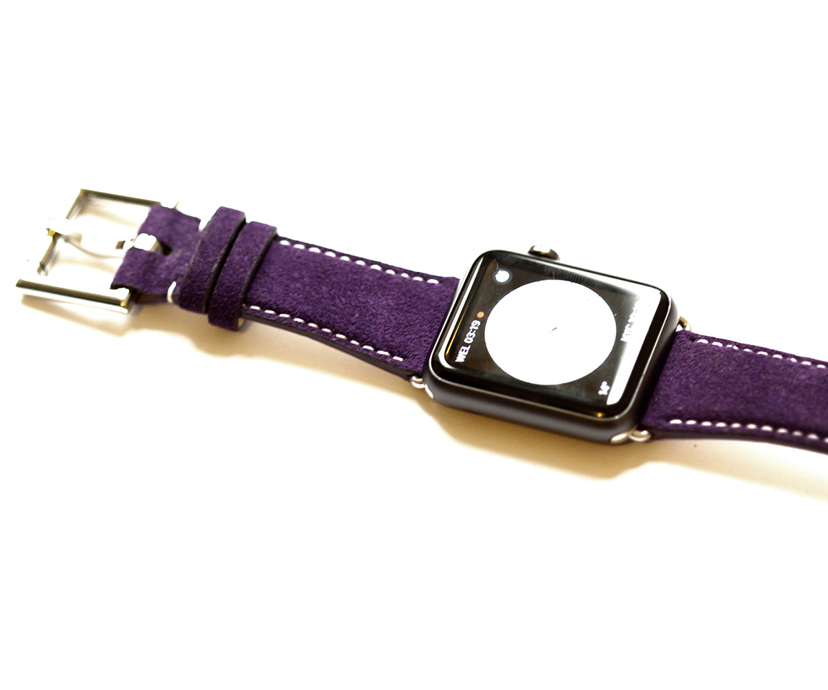 Violet Alcantara strap with Fixed buckle (Apple Watch All Series)