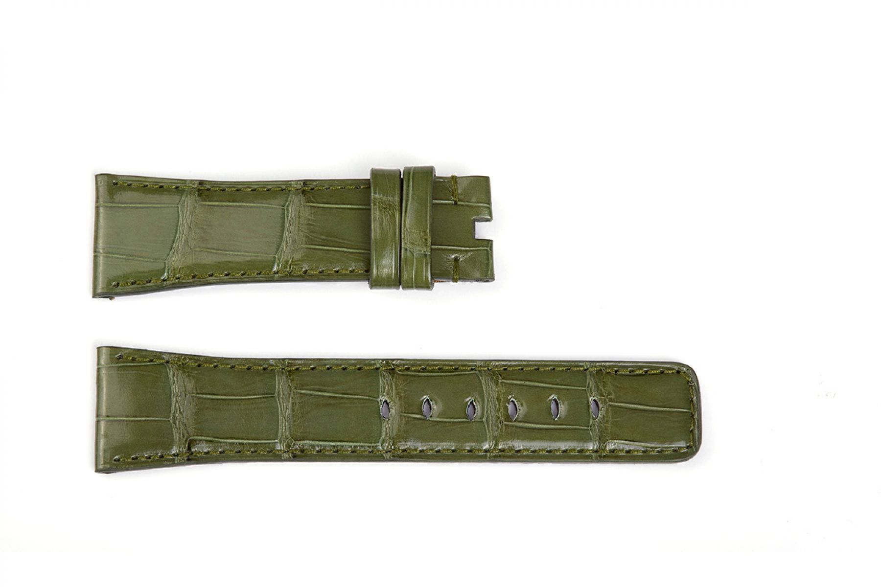 Alligator leather Apple Watch Strap (All generations) / VINTAGE GREEN
