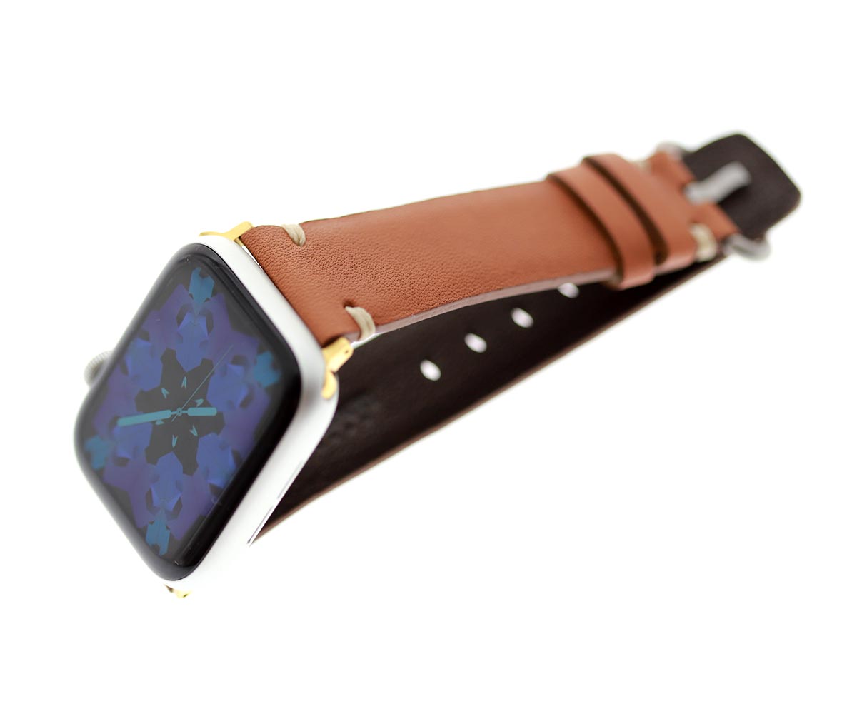 Cappuccino Beige strap (Apple Watch All Series) in Barenia / Luxury Hermes French calf leather