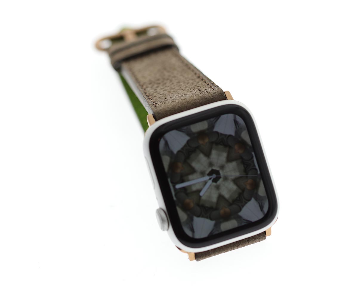 Beige Smooth Kudu Antelope leather strap (Apple Watch All Series). H. Moser & Cie Swiss Alp style
