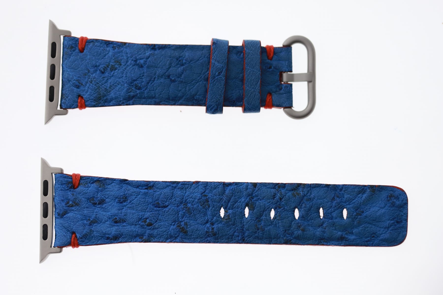 Ostrich leather Apple Watch Strap (Apple Watch All Series) / BLUE VINCENT