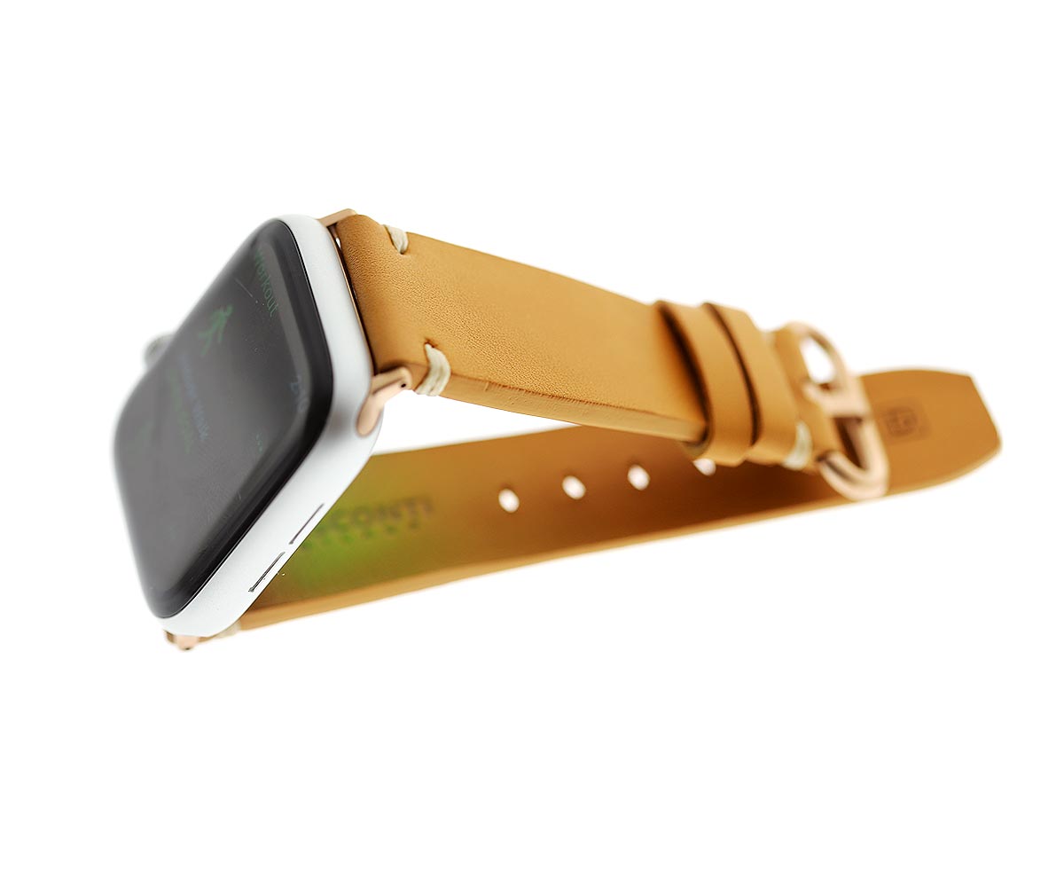 Beige strap (Apple Watch All Series) in Scotchgard treated calf leather