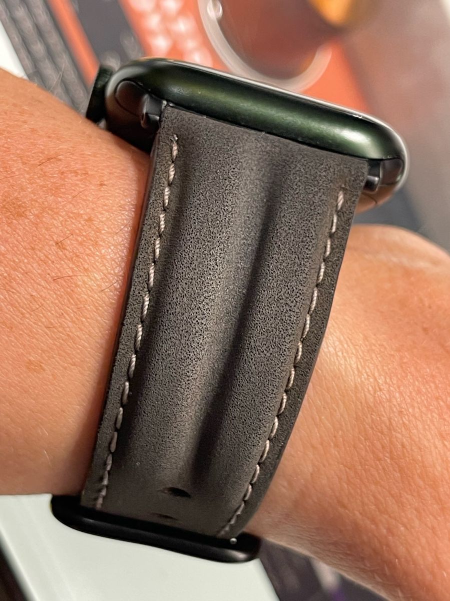 Black Nubuck Corn Vegan Leather Strap for Apple Watch