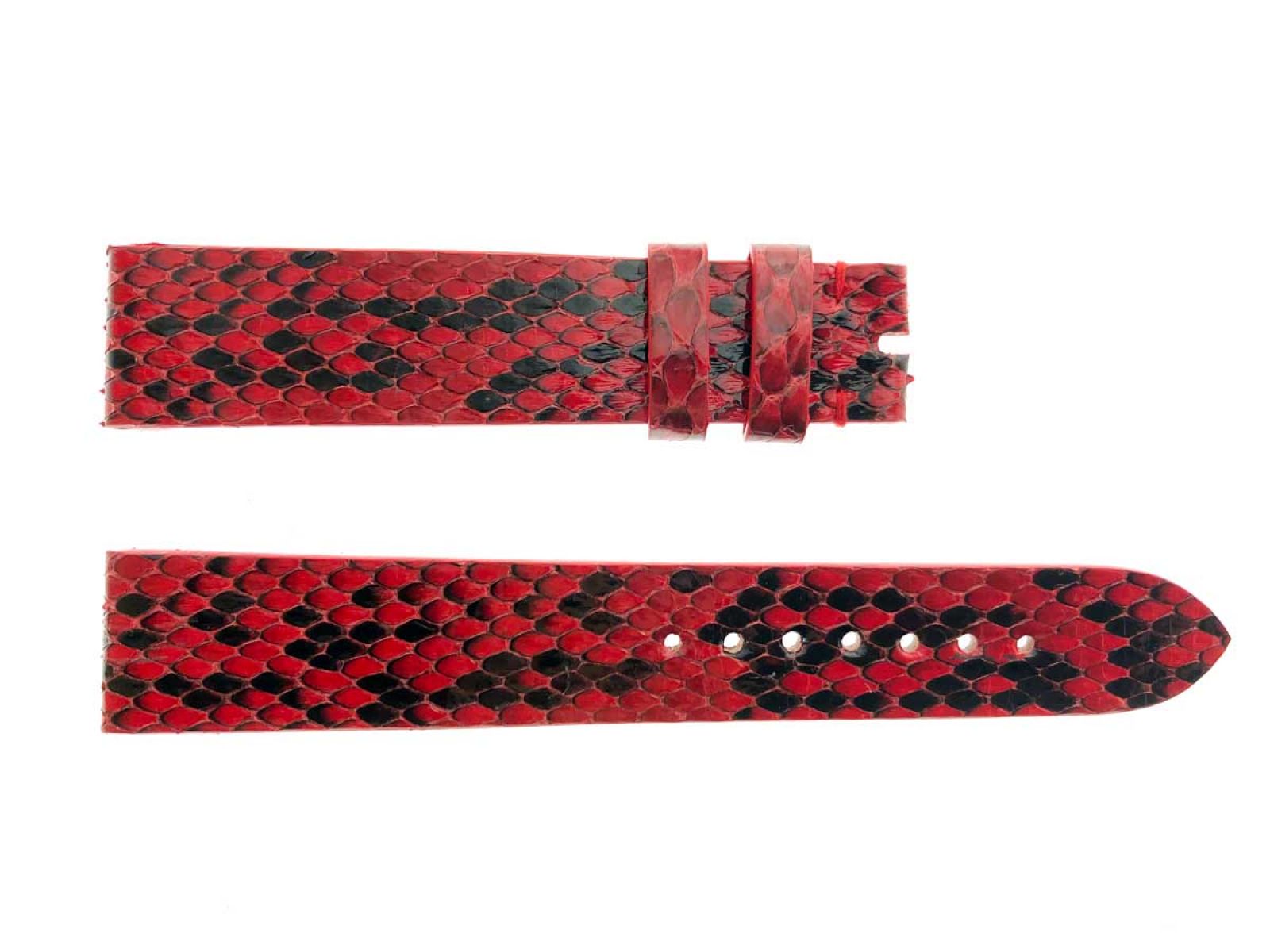 Red Gloss Python Leather Strap Classic style