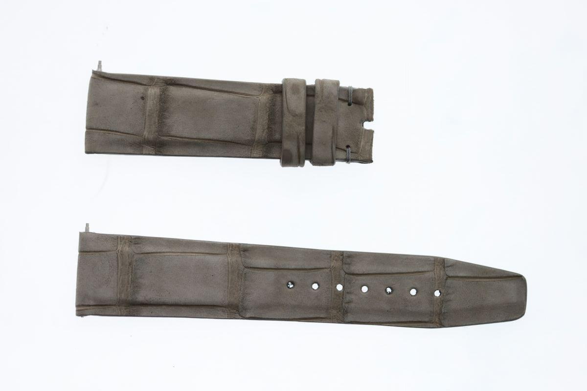 Elephant Grey Nubuck Alligator leather strap 20mm IWC Portugieser (Split Seconds) style