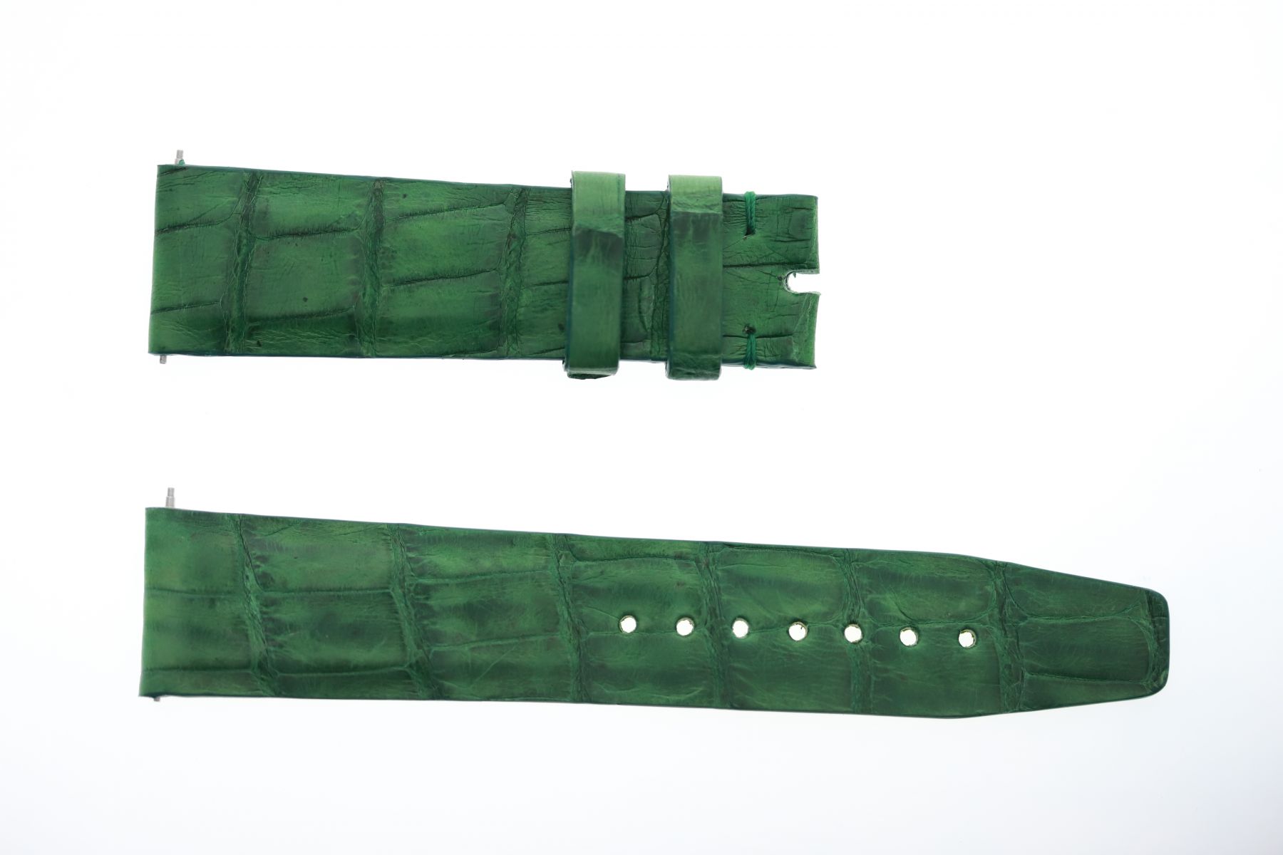 Emerald Green Exotic Latirostris Caiman Leather strap 20mm IWC Portugieser (Split Seconds) style