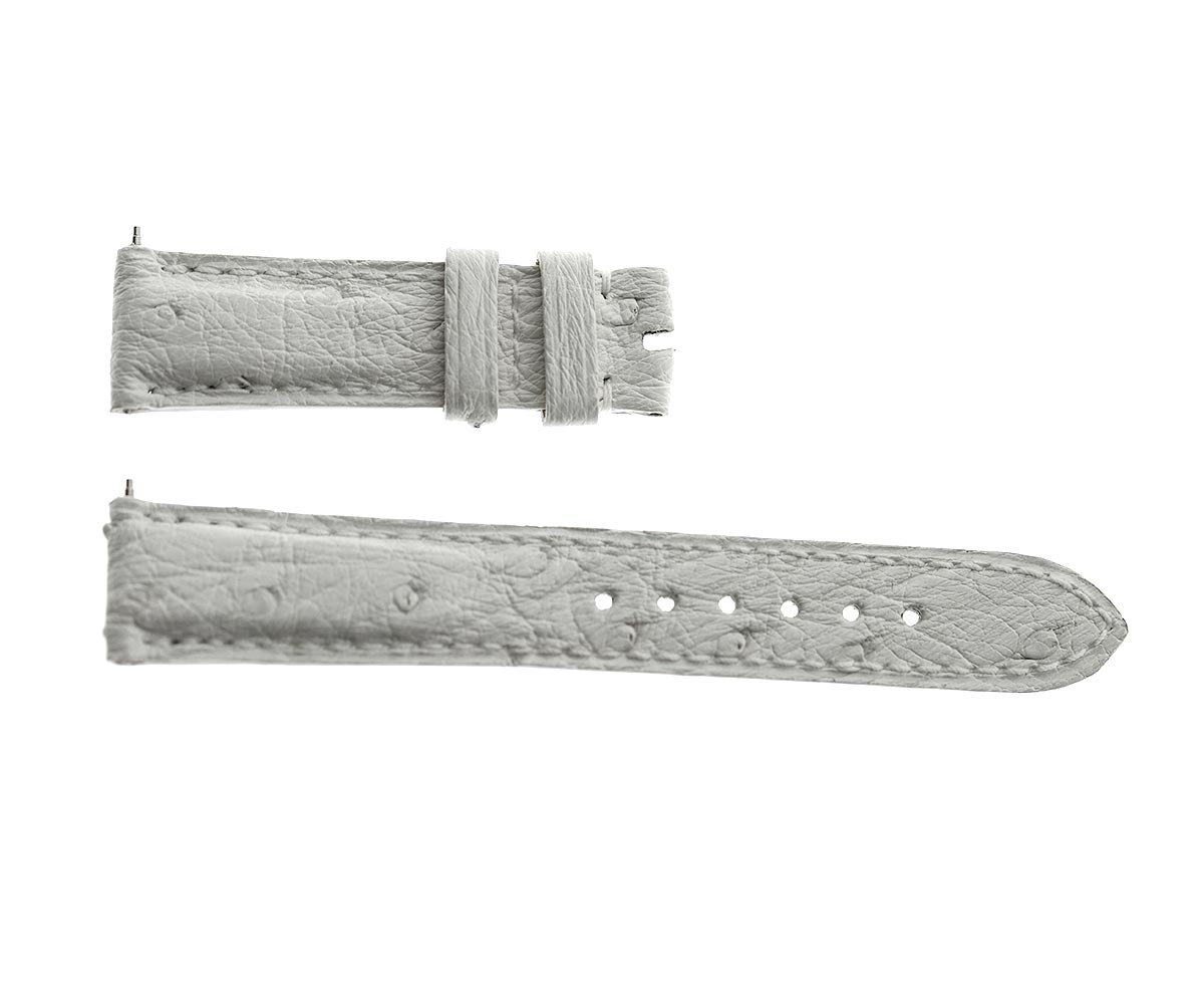 Jaeger LeCoultre Master Memovox style watch strap 18 mm in Exotic White Ostrich Leather