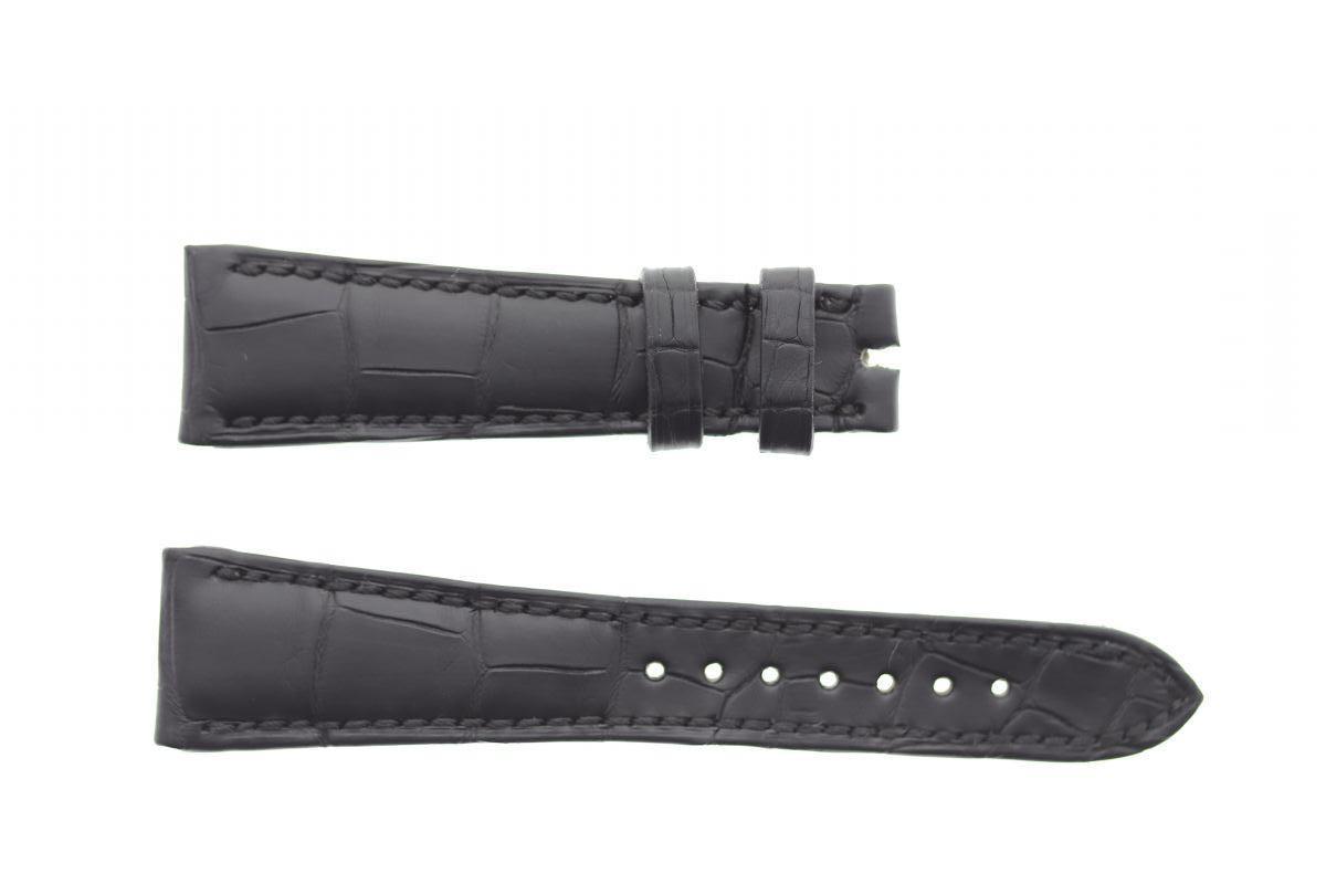 Black Matte Alligator leather strap 21mm Patek Philippe style