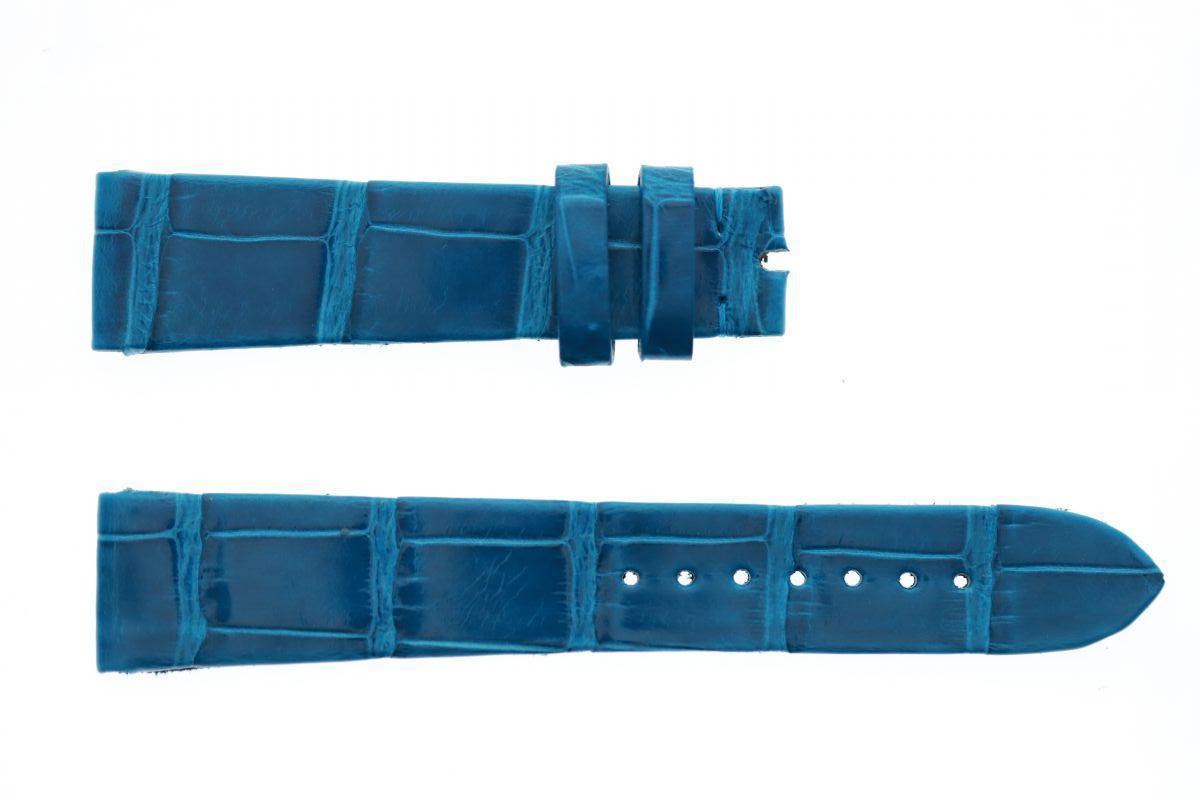 Italian Blue / Carta da Zucchero Gloss Alligator leather strap 19mm Patek Philippe Vintage style