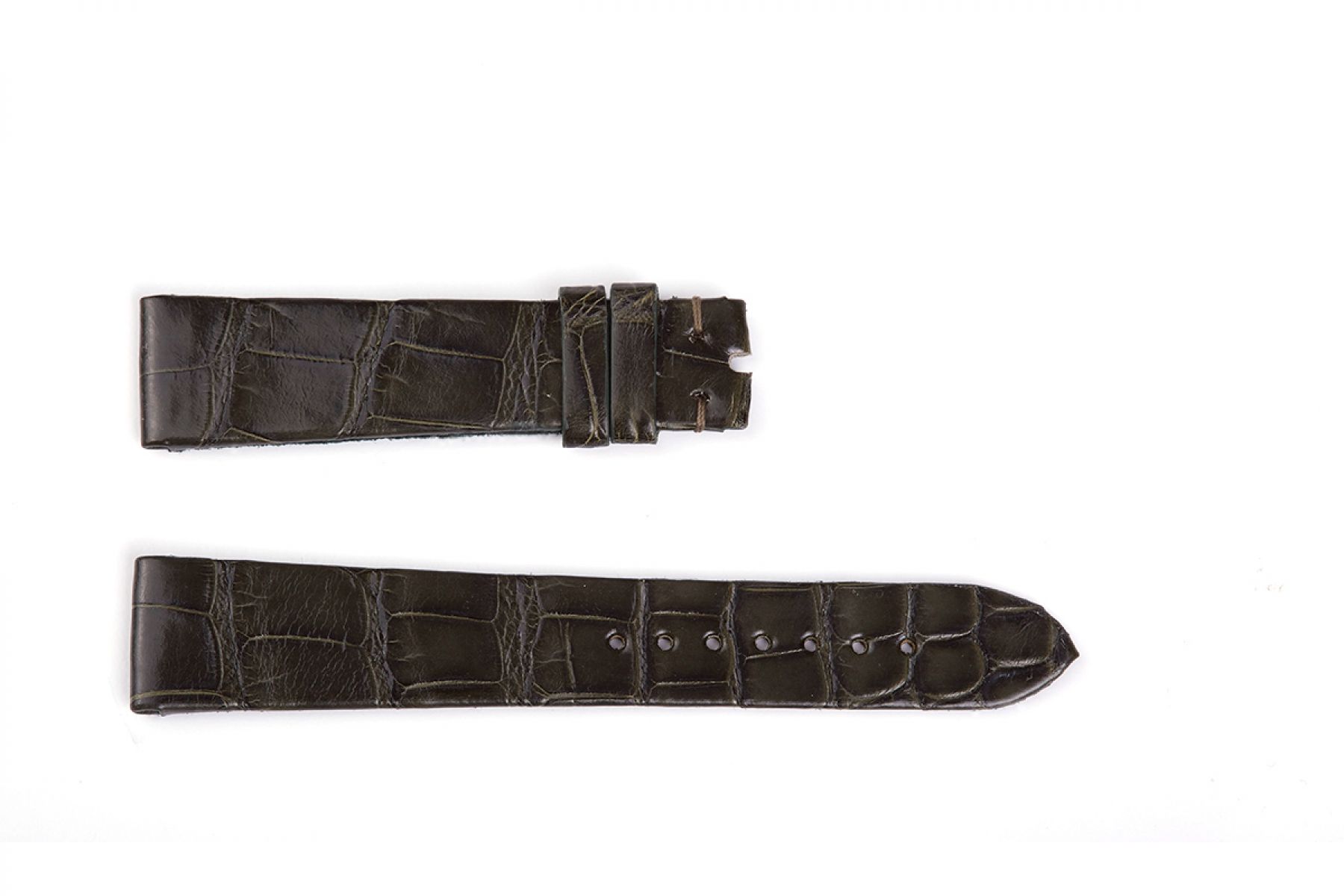 Vintage Dark Brown Alligator leather strap 19mm Patek Philippe style