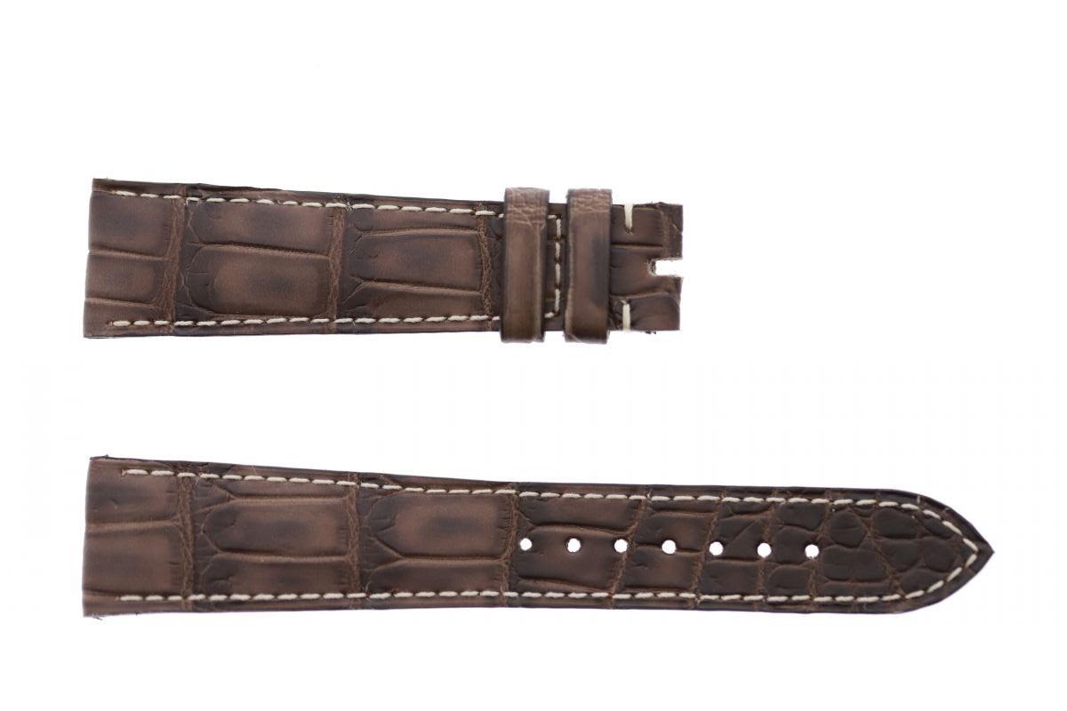 Wood Brown Alligator leather strap 20mm Rolex Daydate, Dayjust style