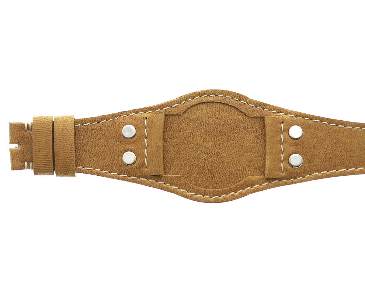 Tudor Heritage Ranger Special style Bund watch strap 22mm lugs in Sand Beige Kangaroo leather