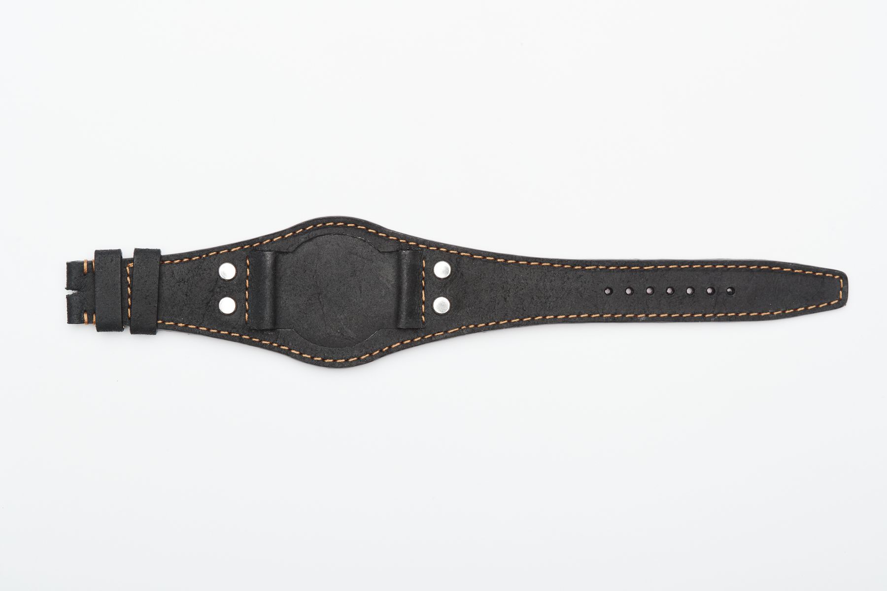 Tudor Heritage Ranger Special style Bund watch strap 22mm lugs in Anthracite	Black Vintage Mohawk leather