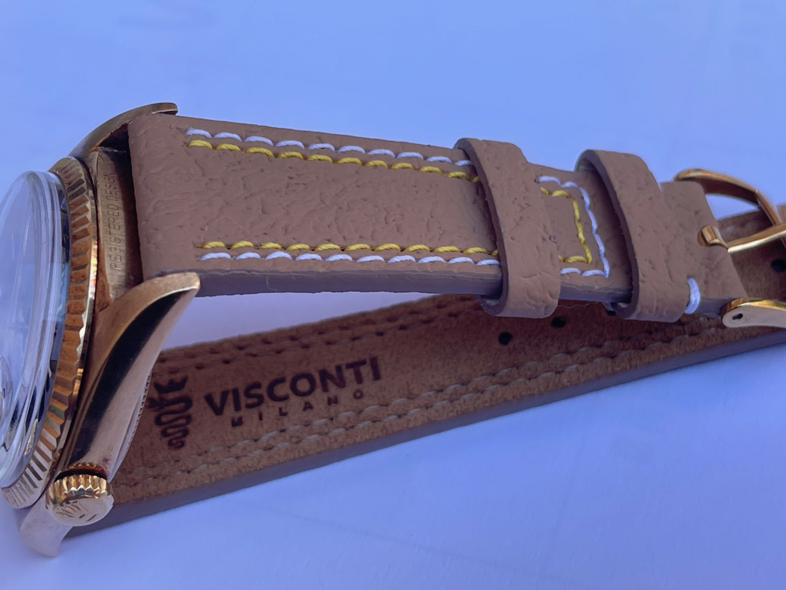 Biscotto Beige Luxury Textured Vegan Leather Strap General style