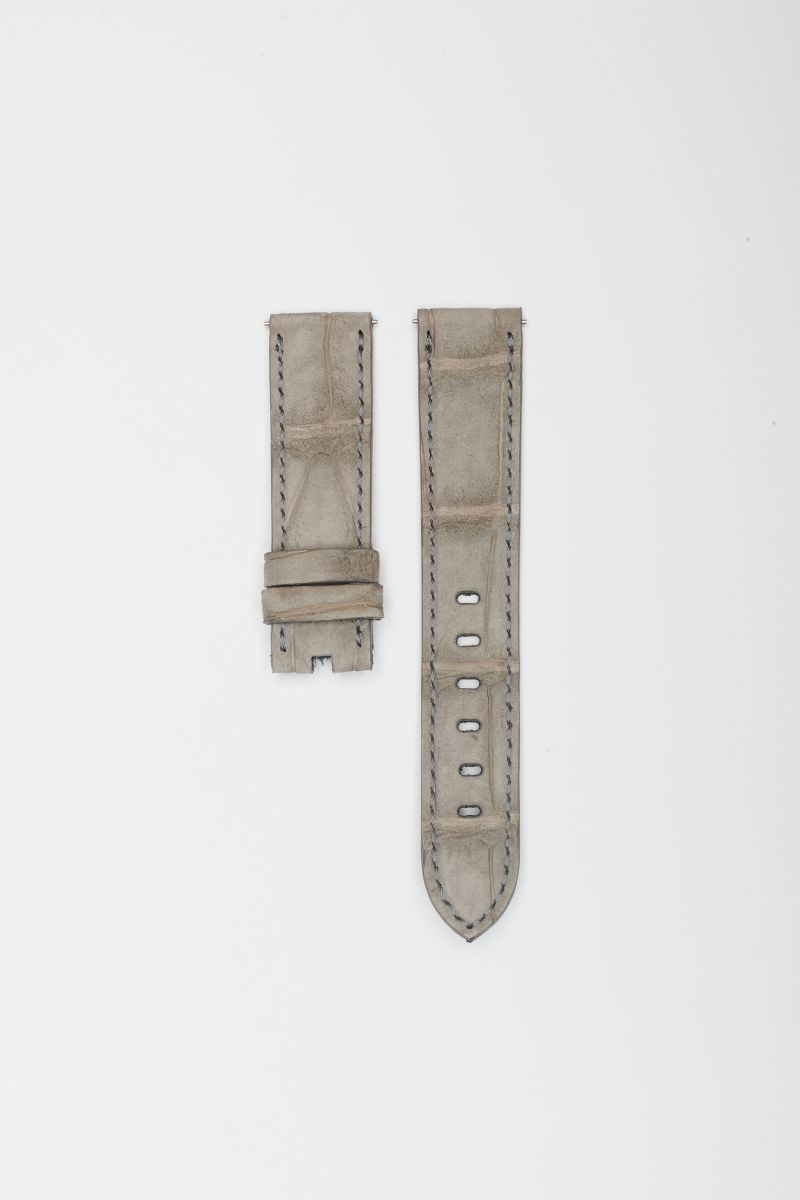 Zenith Heritage Icons strap 17mm in Elephant Grey Nubuck Alligator leather / Lady