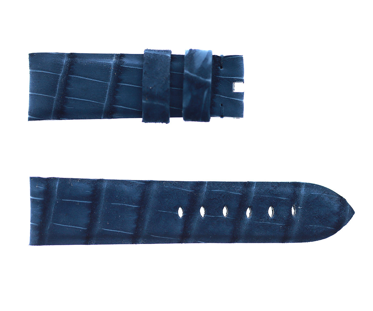Duplicate Blue Jeans Nubuck Alligator leather strap 24mm PANERAI style