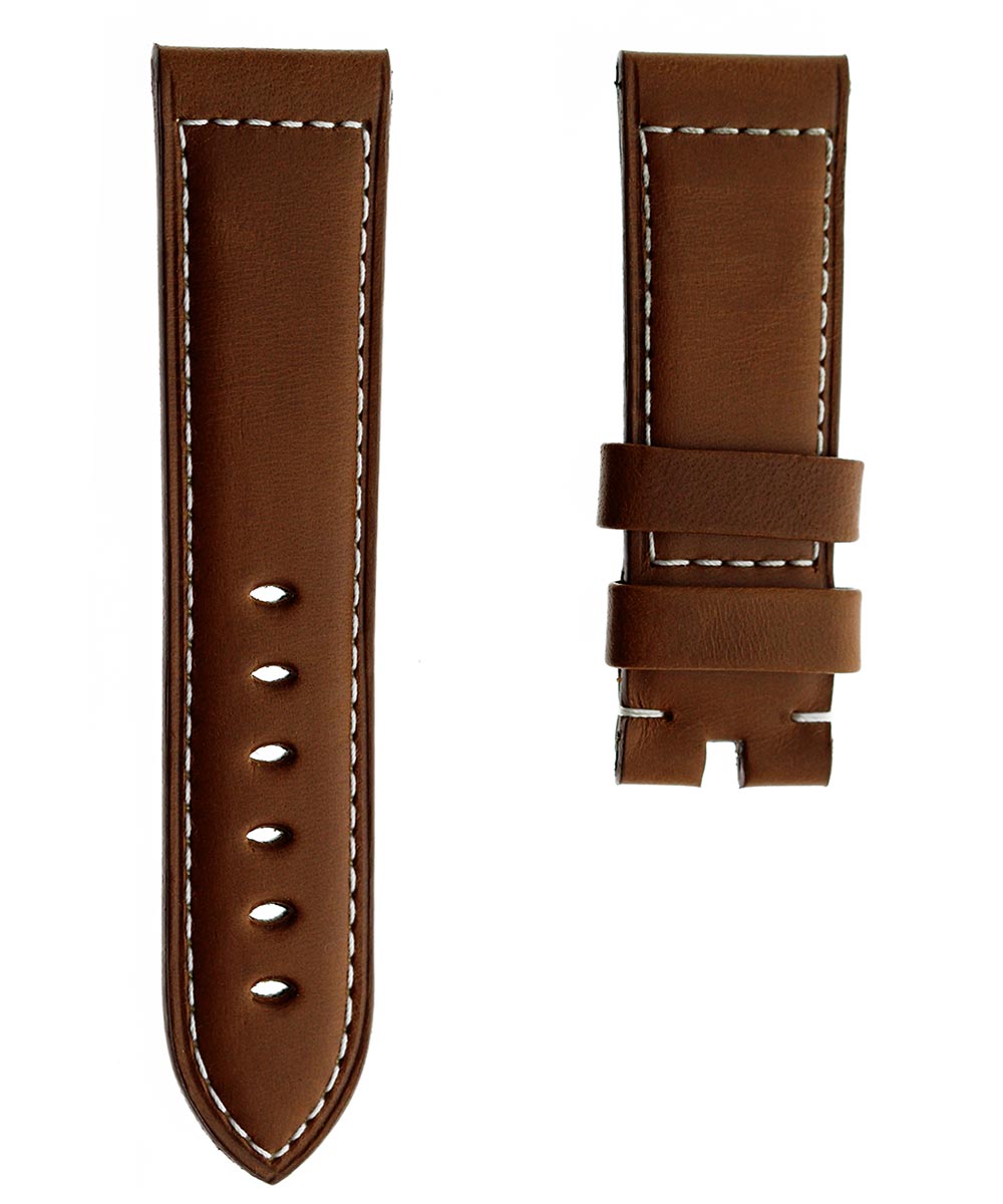 Panerai style strap in Tanned Brown Calf leather