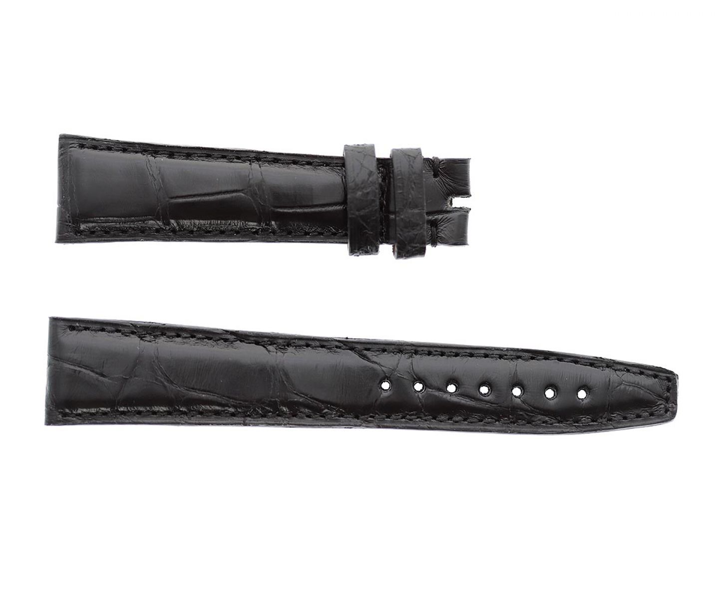 Black Matte Alligator leather strap 20mm IWC style
