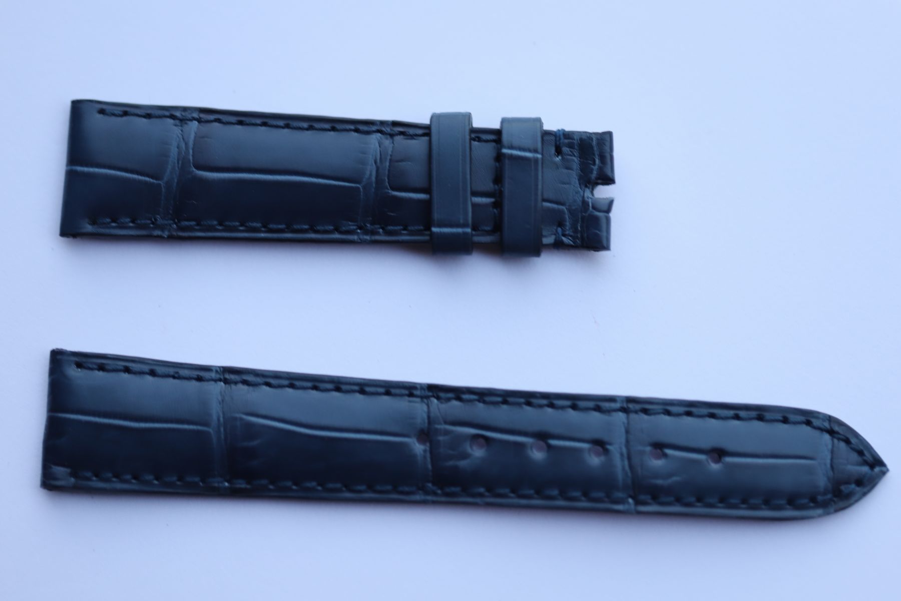 Blue Jeans Matte Alligator Leather Strap 19mm Rolex Air King 5500 style