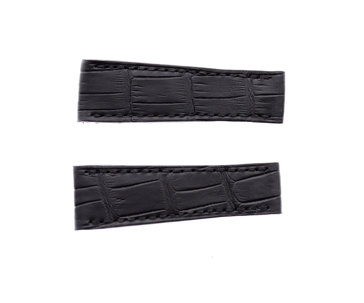 Rolex Cellini Prince style strap 20mm in Charcoal Black Alligator