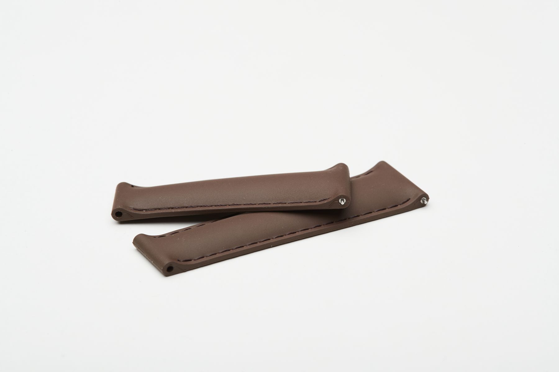 Chocolate Brown / On-tone stitching / Natural Rubber Band 20mm for Rolex Daytona / Quick Release