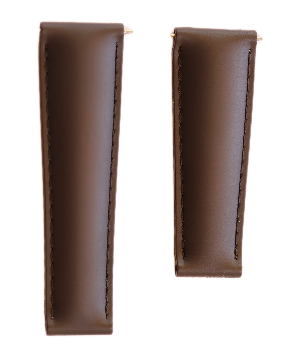 Brown Chocolate Natural Rubber Band 20mm / Rolex Daytona / Brown Stitching