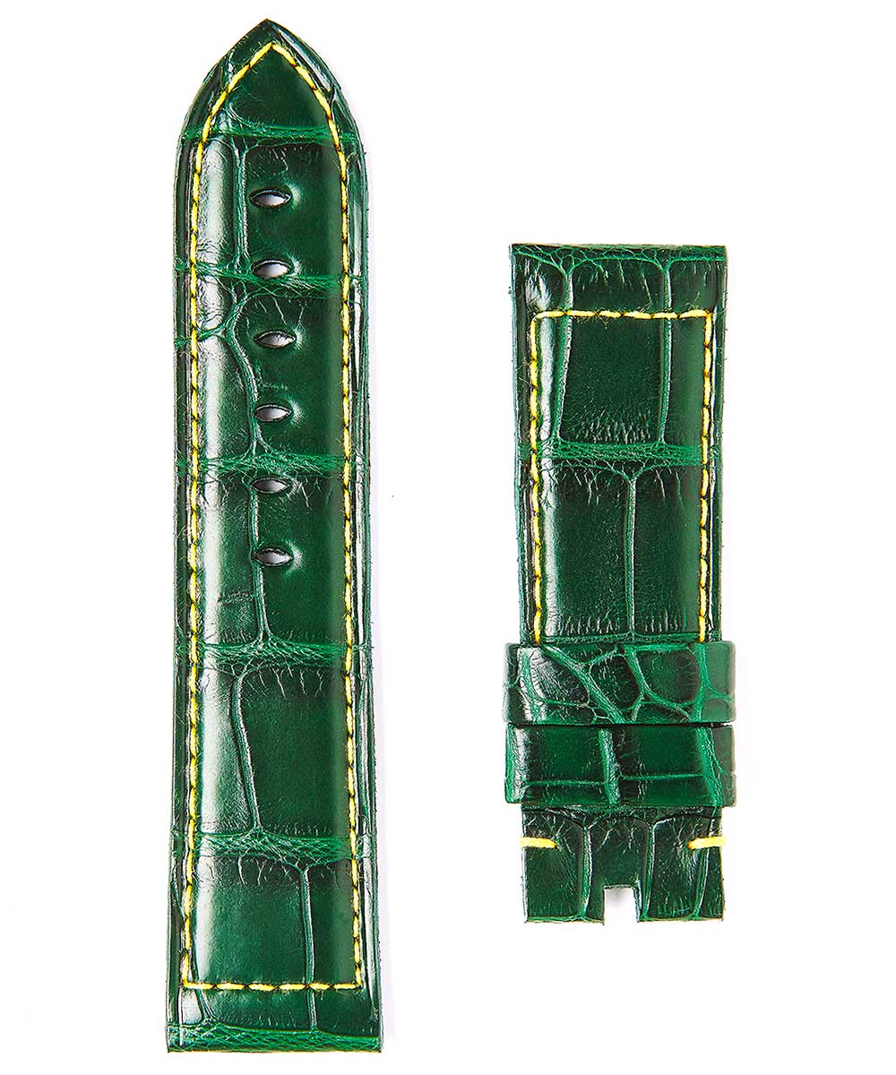 Emerald Green Alligator leather strap Panerai style