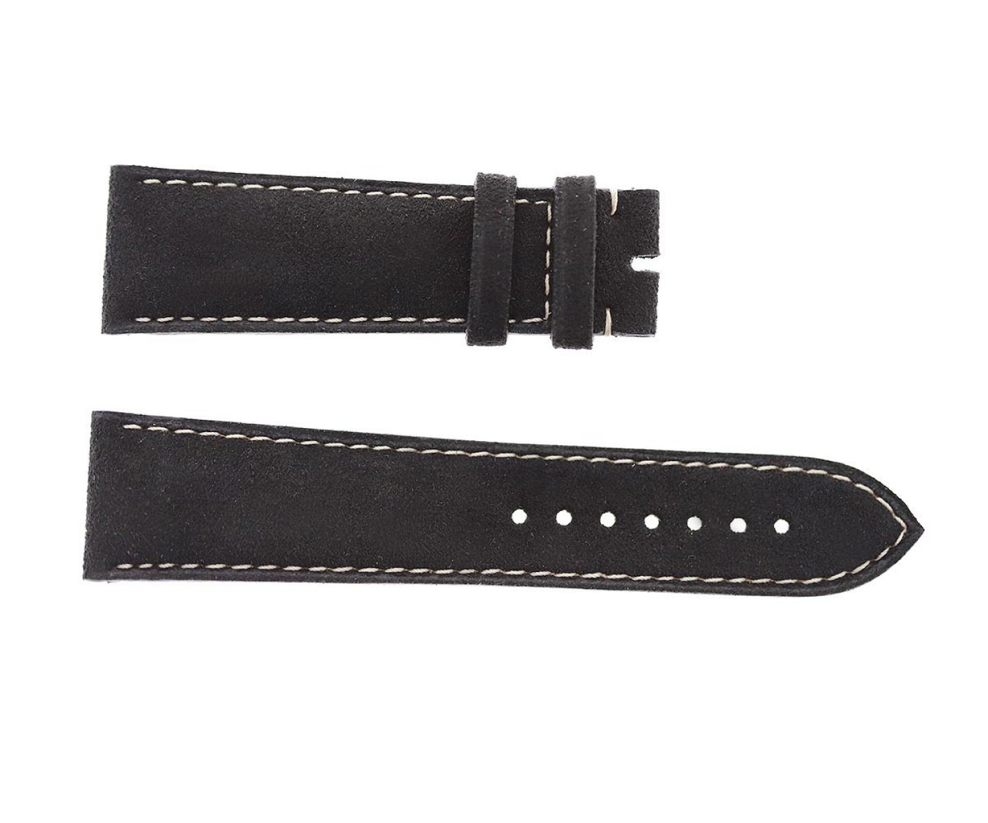 Black Alcantara strap 18mm Franck Muller Casablanca 6850 with White stitching