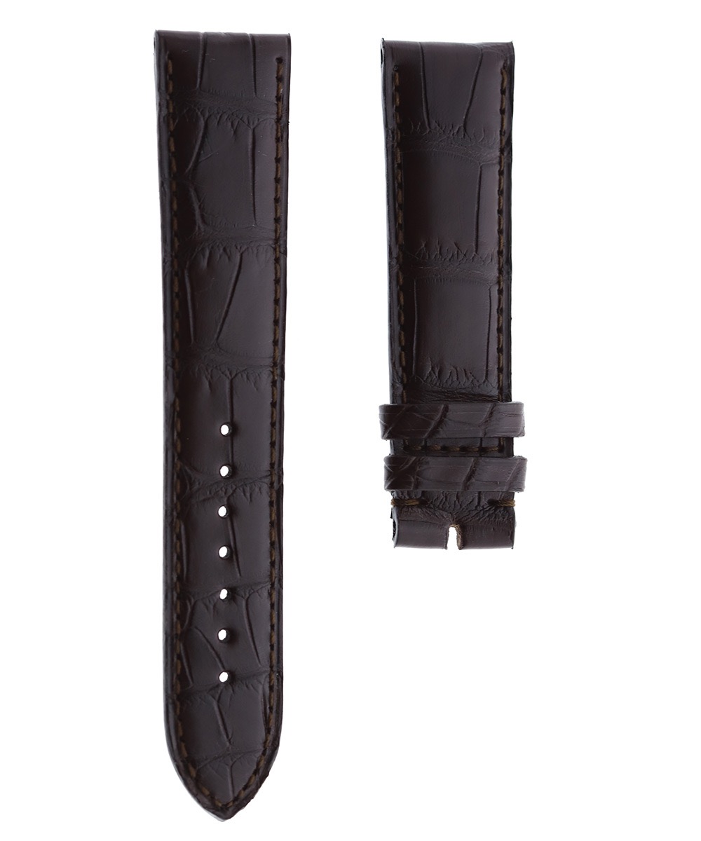 Brown Alligator leather strap 20mm Jaeger LeCoultre Regular Reverso style