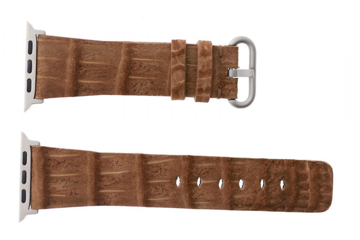Brown Nubuck Alligator leather strap (Apple Watch All Series)