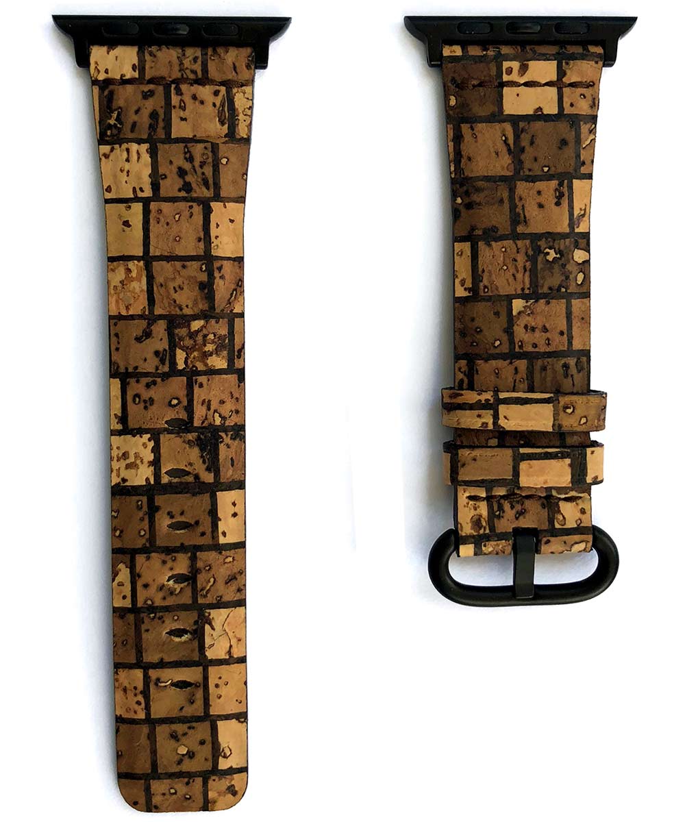 Natural Cork strap Strap (Apple Watch All Series) / BROWN CHESS