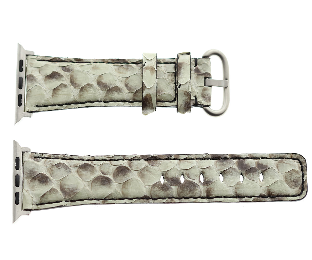 Python Leather Apple Watch Strap (All generations) / BEIGE