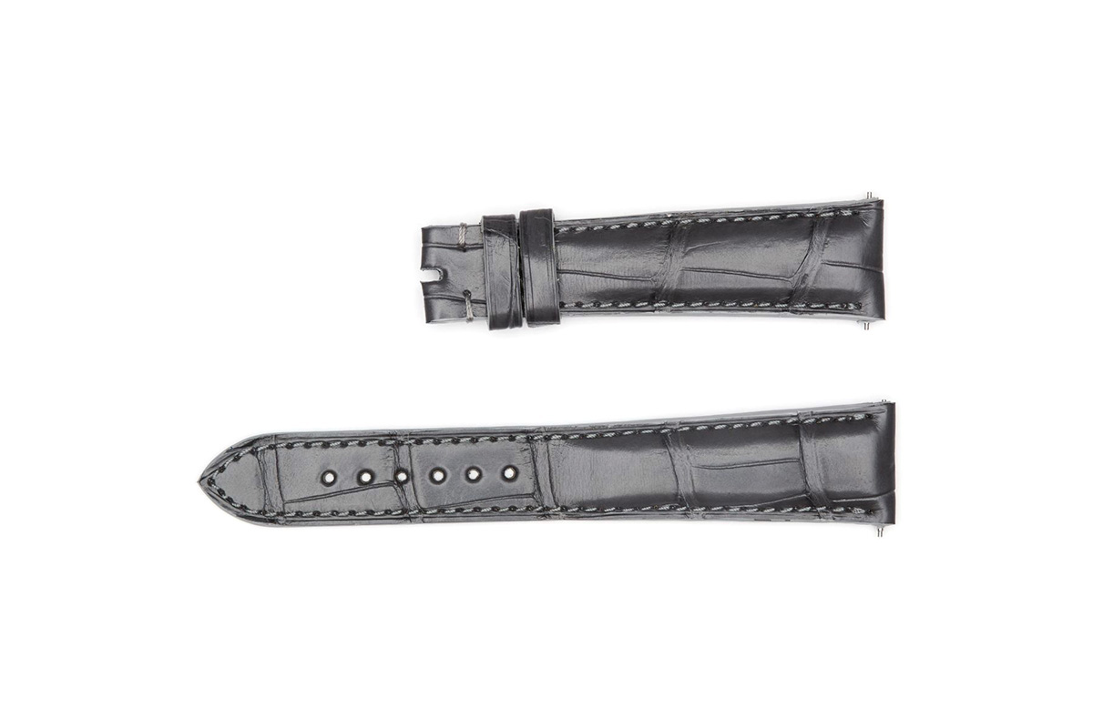 Dark Grey Alligator leather Strap 20mm Grand Seiko style