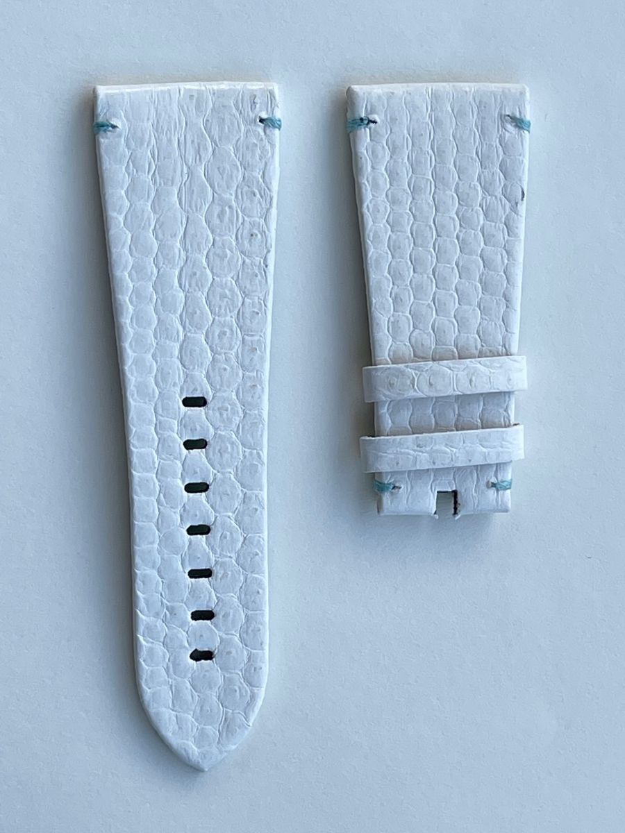 Cartier Divan XL strap 29mm in White Karung Snake